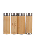 Custom Printed 100% Natural Bamboo Shell Stainless Steel Water Bottle/Vacuum Flask/Coffee Cup New Trendy for Giveaways