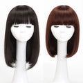 ZP LONGFOR Popular Hand Tied Spin Middle Long Straight Bobo 100% Real Human Hair Wigs