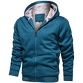 Autumn Zipper Men's Hoodies Casual Fleece Solid Color Warm Hooded Sweatshirt Daily Cardigan Winter Hoodies for Men