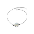 925 Sterling Silver Trendy Charm Bracelet with Opal for Gift or Party
