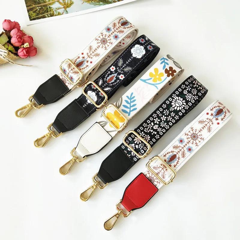 Hot Sale Replacement Crossbody Bag Wide Adjustable Canvas Purse Strap Belt Guitar Style Floral Handbag Shoulder Strap