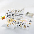 Hot Selling Nordic Gold Snowflake Velvet Cushion Cover White Polyester Pillowcase for Hotels Christmas Theme Woven Technique