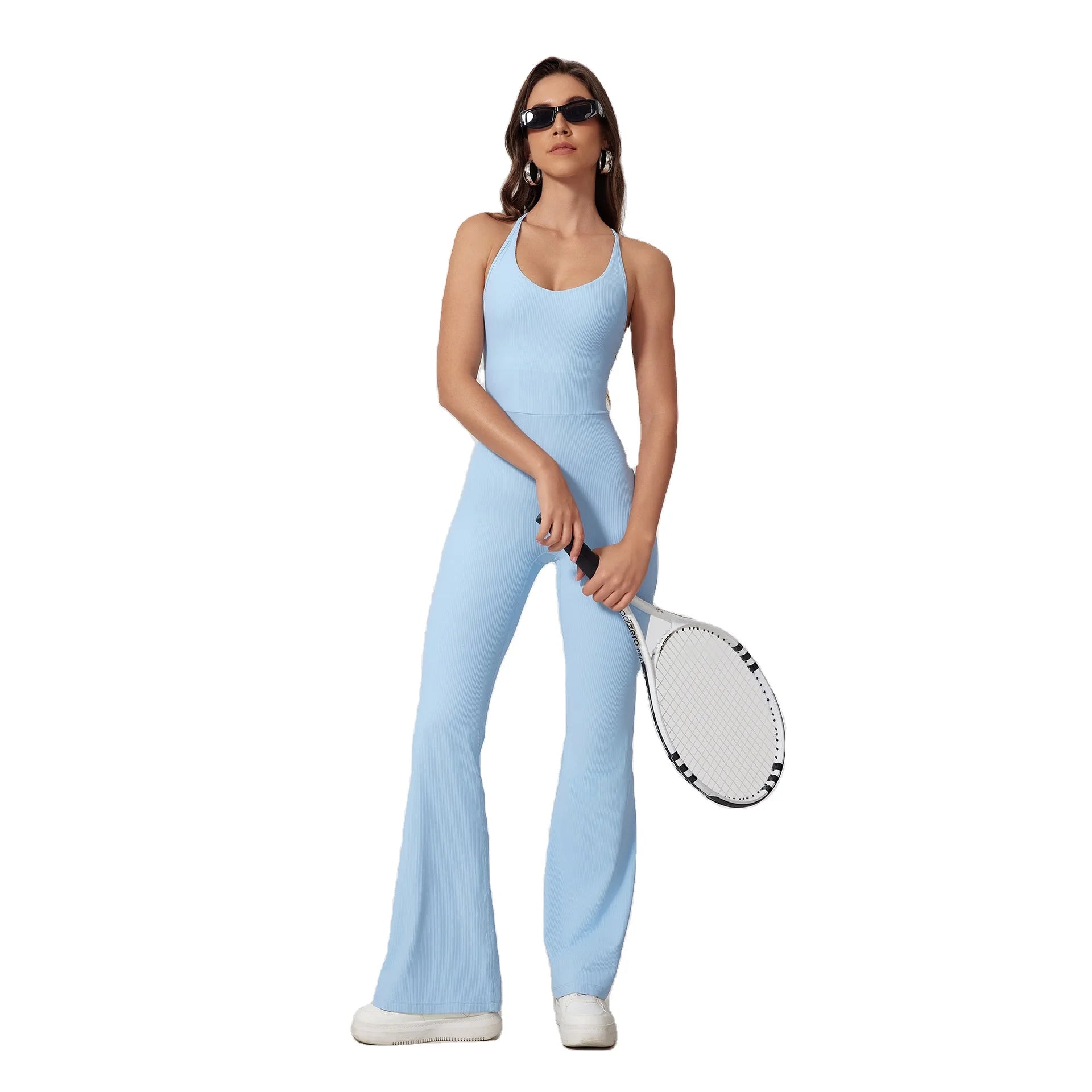 Women's Yoga Bodysuit Long Leg One Piece Tummy Control Jumpsuit Womens Bodysuit Sports Workout Playsuits