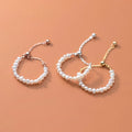 Fashion Jewelry 925 Sterling Silver Pearl Ring Small Natural Pearls Gold Plated Adjustable Rings for Women