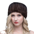 MWFur Mink Fur Headband Warm Winter Scarf for Christmas Fashion Mink Fur Knitted Scarfs Stylish  Elastic Headband