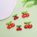 100pcs Kawaii Red Cherry Flat Back Resin Cabochons Scrapbook Craft DIY Phone Decor Headwear Accessories Jewelry Slime Charms
