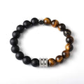 New Stainless Steel Gemstone Beads Bracelets & Bangles Jewelry Charm Natural Stone Malachite Tiger Eye Men Bead Bracelet