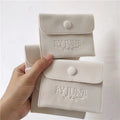 CH Luxury Ivory Velvet Button Envelope Jewellery Pouch Customized Logo Flap Bag Jewelry Container Packaging