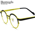 Borregls Colorful Titanium Glasses Frame Men 2025 New Brand Designer Round Eyeglasses Women High Quality Optical Eyewear 185832