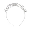 Sparkly Rhinestone Women's Birthday Satin Tiara Sash Headband Party Decorations for Girls' Celebrations