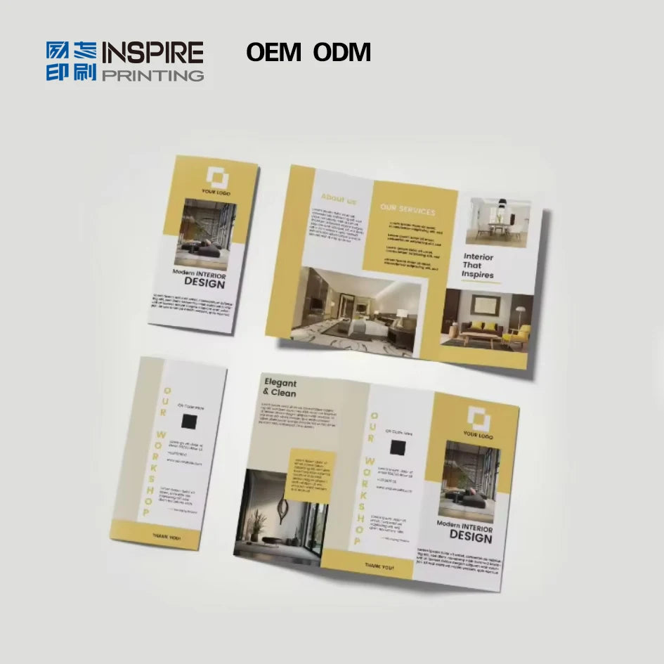 Custom Logo Premium Coated Paper Film Laminated Digital Printed Folding Flyer Catalog Pamphlet Brochure Booklet Instruction