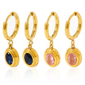 Jachon New Fashion Gold Water Drop Earrings 18K Gold Plated Stainless Steel Gold Rhinestone Fine Jewelry Earrings