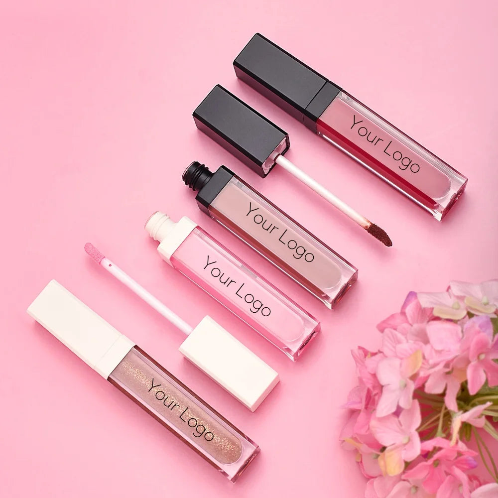 Custom Label DIY Hot Lip Gloss Nude Matte Chocolate Lipstick Waterproof Long Lasting Women Red Lip Tint Velvet Lip Glaze