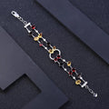Abiding Multicolor Citrine Garnet Smoky Quartz Bracelets Bangles 925 Silver Watch Band Shape Bracelet for Women Fine Jewelry