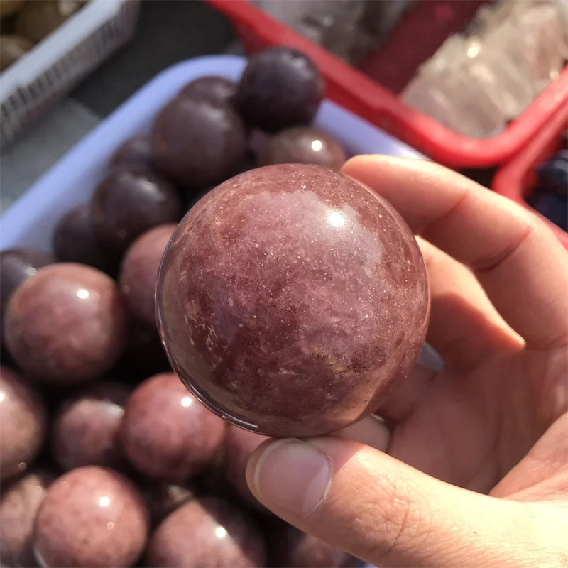Beautiful Red Crystal Sphere Natural Strawberry Quartz Ball for Ornaments