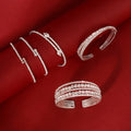 Stretch Bracelet Multi Layer Crystals Pearl Elastic Opening Adjustable Size Spiral Wrap Bangle Band for Women Girls Wedding