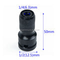 1/2 Inch Square to 1/4 Inch Hex Female Telescopic Socket Adapter Drill Chuck Converter Impact Wrench Driver