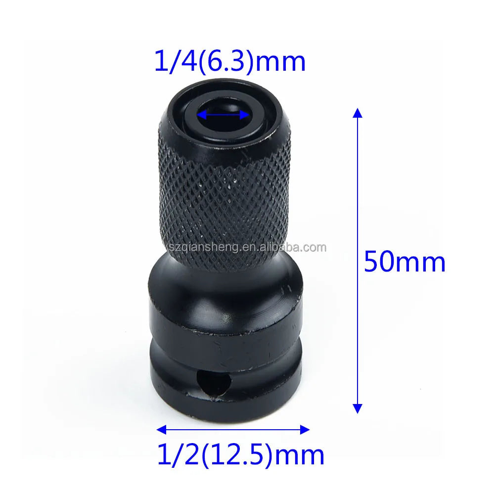 1/2 Inch Square to 1/4 Inch Hex Female Telescopic Socket Adapter Drill Chuck Converter Impact Wrench Driver