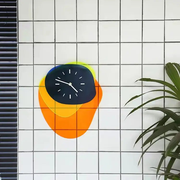 Customizable Size Color Acrylic Wall Clock Single Face Needle Display with Calendar Feature for Bedroom Living Room Home Decor