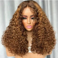Cheap  Highlight 4/27 Water Weave Lace Frontal Wigs for  Women Glueless 13*4 Lace Front Human Hair  Wigs