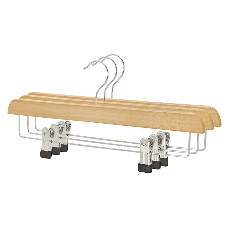 Grucce in Legno Natural Wood Socks Pants Hanger Wooden Hangers for Clothes With Clips