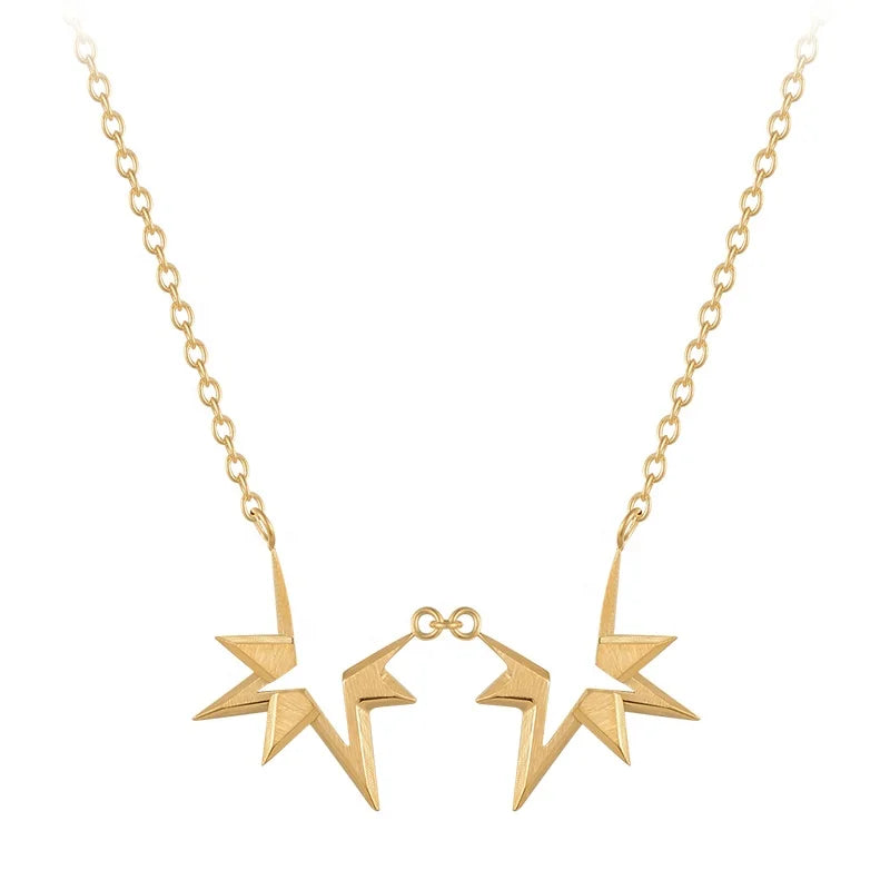 Original Design 18K Gold Plated Stainless Steel Jewelry Hollow Irregular Star Pendant Accessories Necklaces P223314