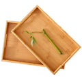 Bamboo Wooden Tray Household Rectangular Tea Tray Japanese Style Wooden Tray Flat Handle