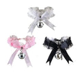 New Lace Collar Black Bells Bowknot Necklace Black White Clavicle Choker Short Necklace for Women Jewelry Wholesale