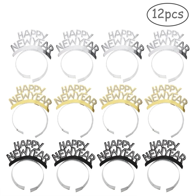 2026 Chinese New Year Celebration Photo Booth Props Shining Broken Diamonds Hair Hoop Head Bands Happy New Year Party Favor