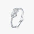 Ailmay Top Quality Real 925 Sterling Silver Fashion Shiny Clear CZ Geometric Finger Ring for Women Wedding Engagement Jewelry