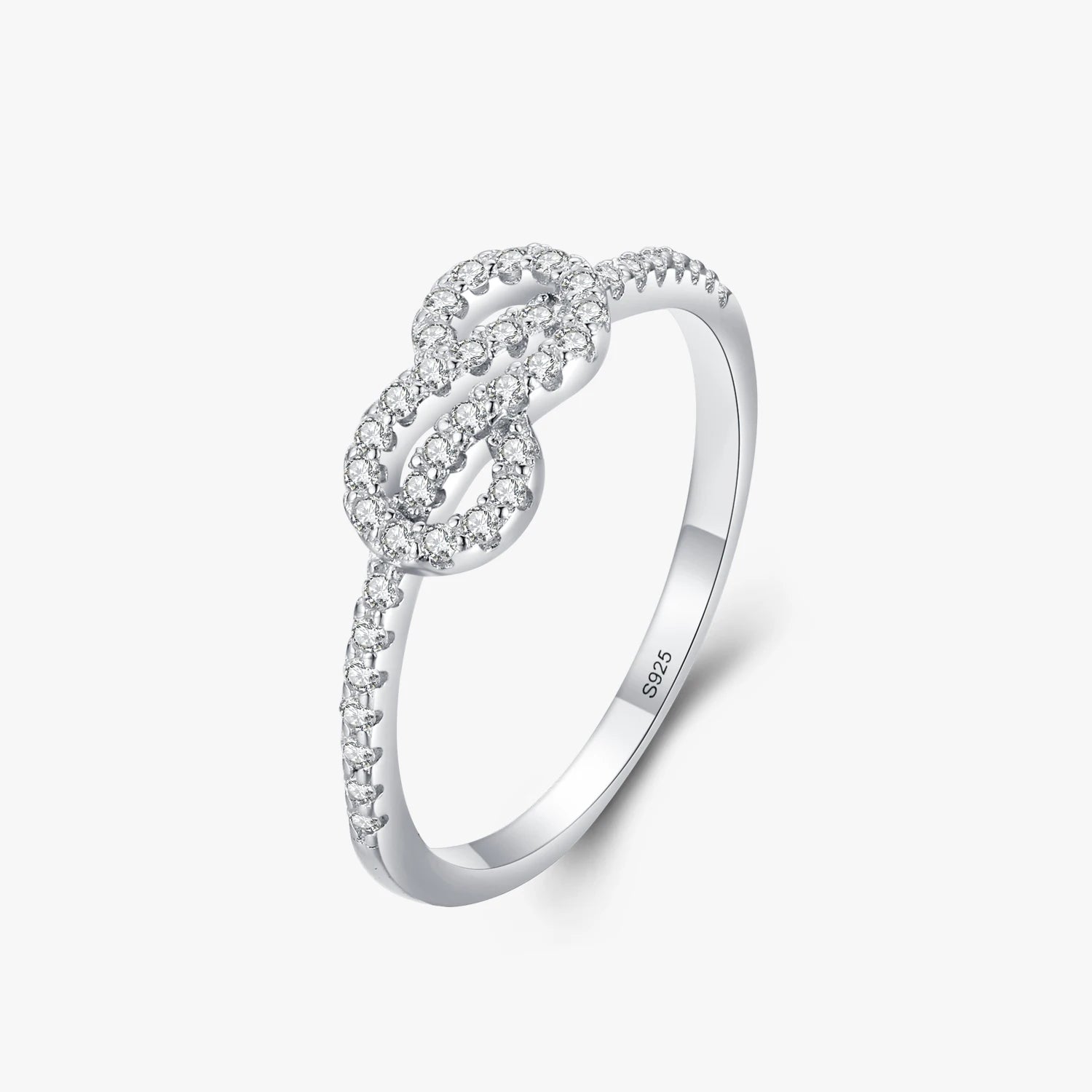 Ailmay Top Quality Real 925 Sterling Silver Fashion Shiny Clear CZ Geometric Finger Ring for Women Wedding Engagement Jewelry