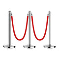 Silver Retractable Belt Barrier Car Show Marine Crowd Control Stanchion Pole Stand Traffic Barriers
