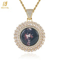 NUOYA Personalized Custom Hip Hop Fine Jewelry Blank Photo Pendant Necklace Iced Out Zircon Medallion Frame Pendant for Women
