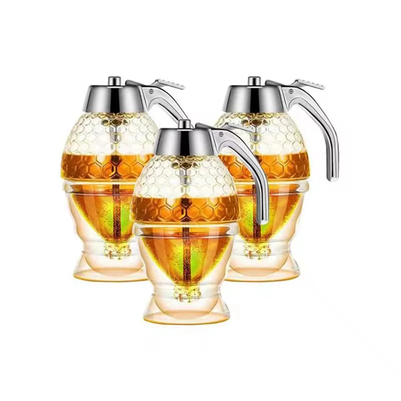 Wholesales Baking Accessory Acrylic Non-Drip 200ml Honey Dispenser Diamond-shaped Syrup Bottle Dispenser
