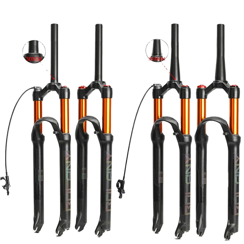 Bike Front Fork Mountain Bike Fork MTB Suspension Bike Fork Crown Spring Pit 26/27.5 /29 Inch Magnesium Alloy