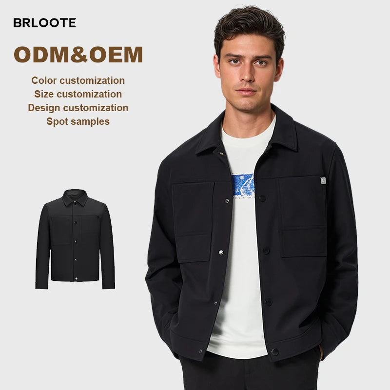 Men's Premium Workwear Jacket with Large Pockets - High Elastic Blend Fabric Custom Logo & Size Small MOQ Wholesale Ready Stock