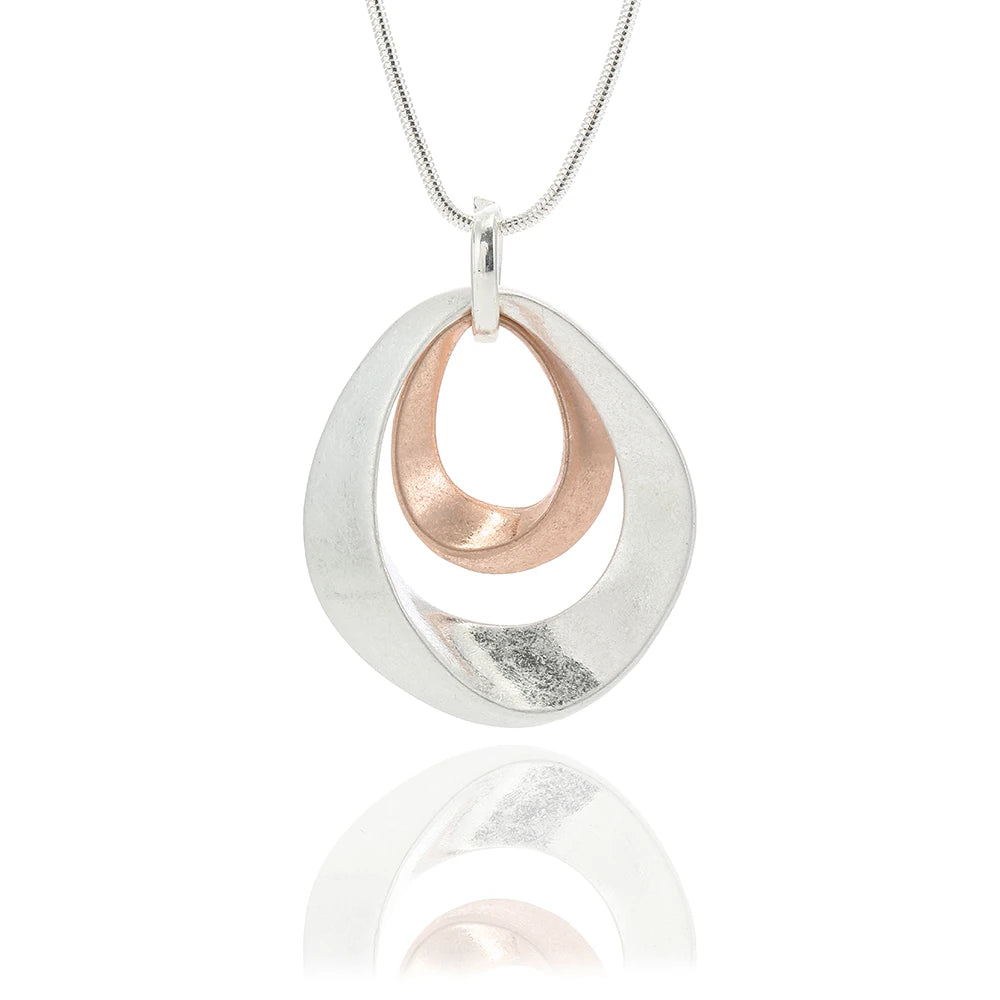 Long Sweater Chain Double Circle Pendant Necklace Bold Snake Chain Women Statement Necklace
