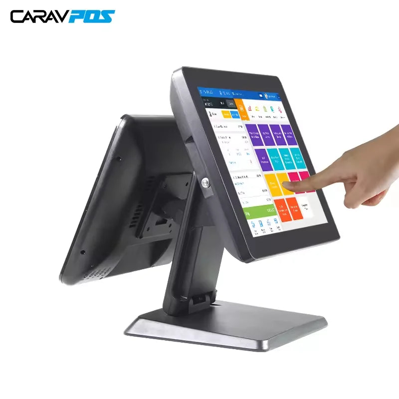 15'' Aluminum Alloy Cash Register Touch Screen Restaurant Terminal Payment Machine All in One Point of Sale Windows POS System