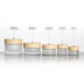 Wholesale 5g Frosted Glass Cosmetic Jar Skincare Round Cream Glass Jar With Custom Printing Bamboo Color Lid Glass Jar