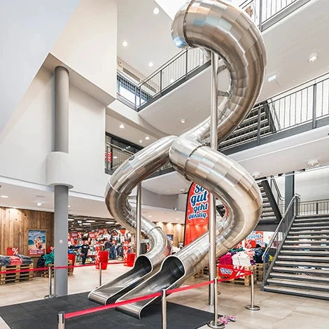 Commercial Stainless Steel Spiral Slide with Full or Half Closed Tube for Outdoor Kids Playground and Amusement Park