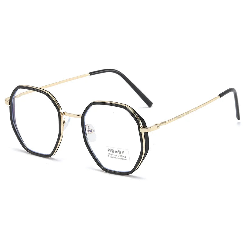 LiEr IA075JP Fashion NEW Wholesale Flat Mirror Metal Frame CE Certified UV400 Glasses Silicone Nose Pad Blue Light Blocking