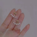E1888 4-5mm DIY Natural Freshwater Pearl Charm Earrings Mounting Accessory 925 Sterling Silver Gold Plated  Jewelry for Women