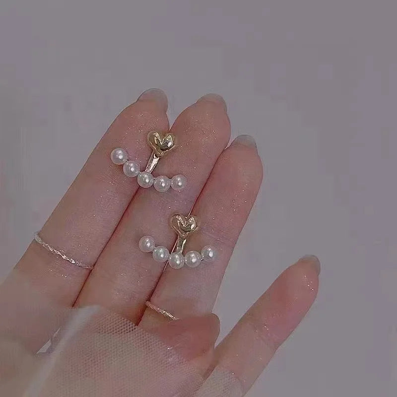E1888 4-5mm DIY Natural Freshwater Pearl Charm Earrings Mounting Accessory 925 Sterling Silver Gold Plated  Jewelry for Women