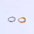 Joolim Jewelry 18K Gold Plated Seamless Three Circle Interlocking Three-color Stainless Steel Ring for Women Tarnish Free