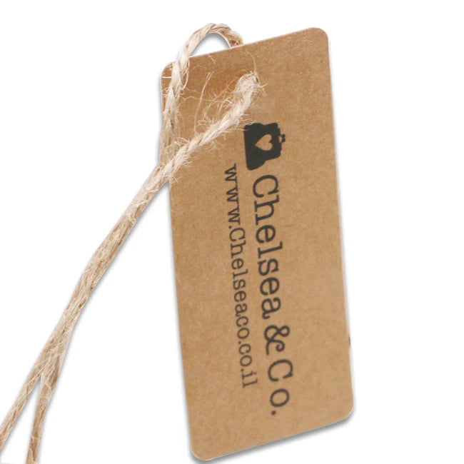 Eco Vintage Effect Denim Garment Brand Tags Label Hangtags Clothing Kraft Paper HangTag With String