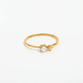 High End 18K PVD Gold Plated Imitation Pearl Dainty Zirconia Rings Stainless Steel Women Rings Tarnish Free Fashion Jewelry