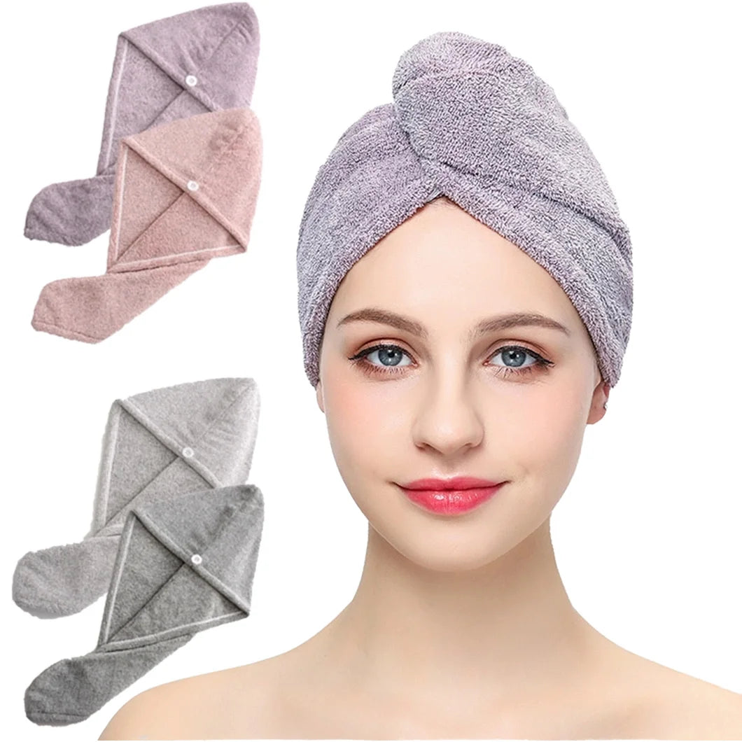 TurboDry Microfiber Hair Towel Wrap - Ultra Absorbent Spa-Grade Cloth for Fast Hair Drying Hotel & Home Use