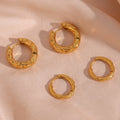 Irregular Hammered Huggie Hoop Earrings PVD Gold Plated Fashion Jewelry 2023 Stainless Steel Earrings