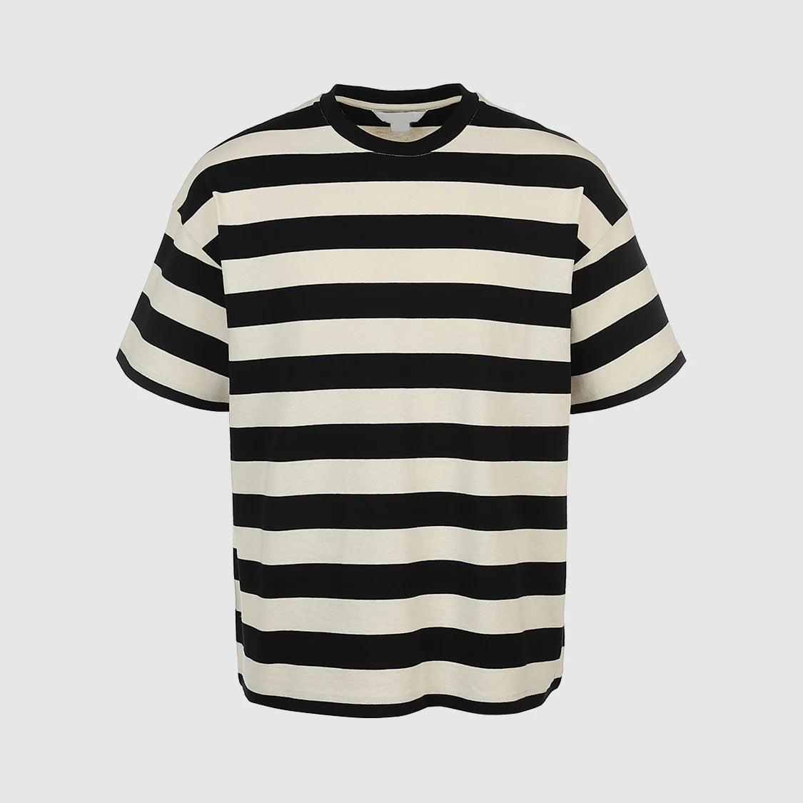 Wholesale Customizable Men's Round Neck Striped T-Shirt 100% Pure Cotton Casual Style with OEM Service