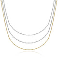Daidan Necklace Gold Plated 18K Satellite Chain Silver 925 Chain Round Ball Beads Choker Necklaces